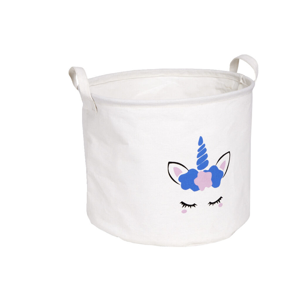 Panier à linge en toile enfant Ø30xH25cm (2 modèles)