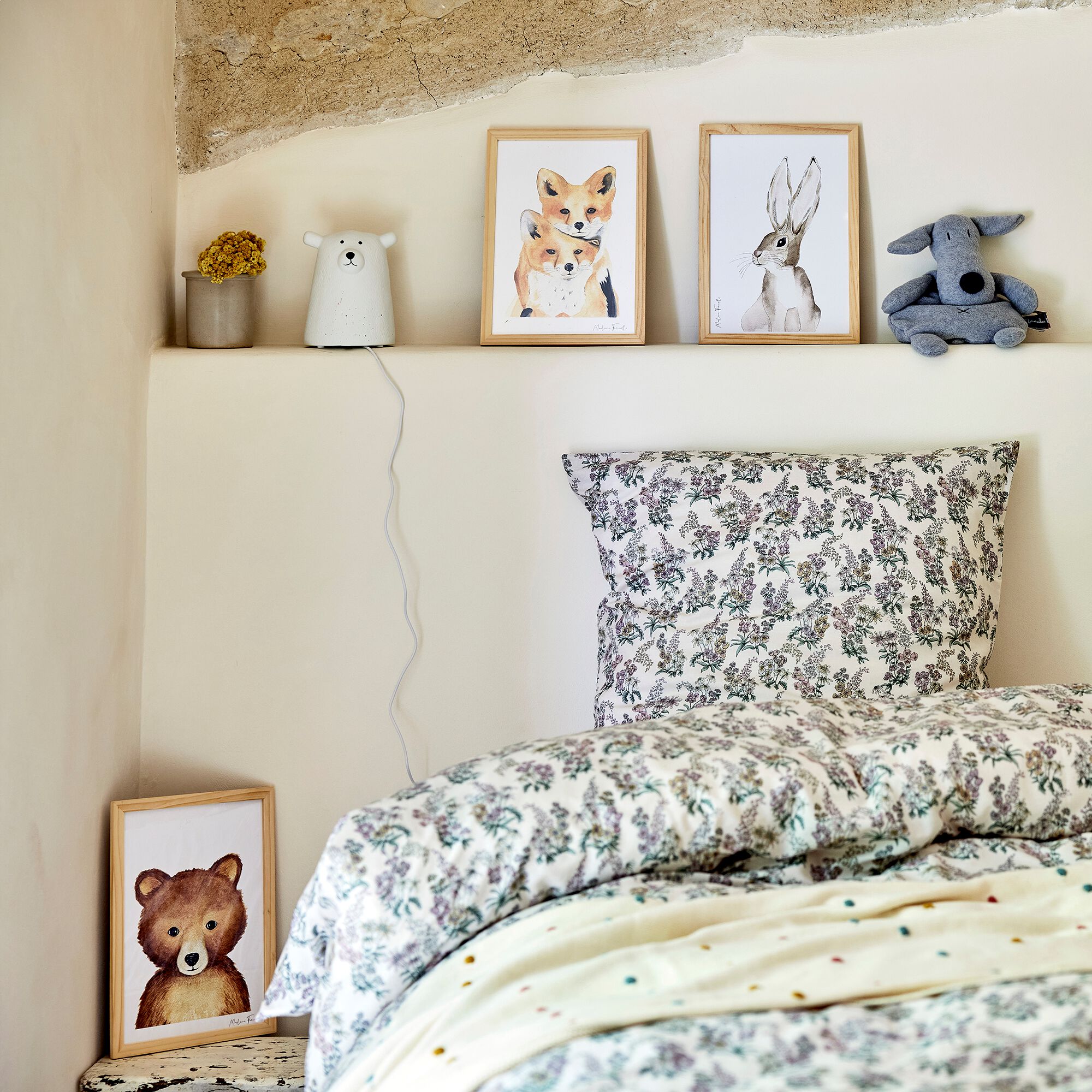FAMILLE RENARD - Image aquarelle encadrée famille de renards - A4