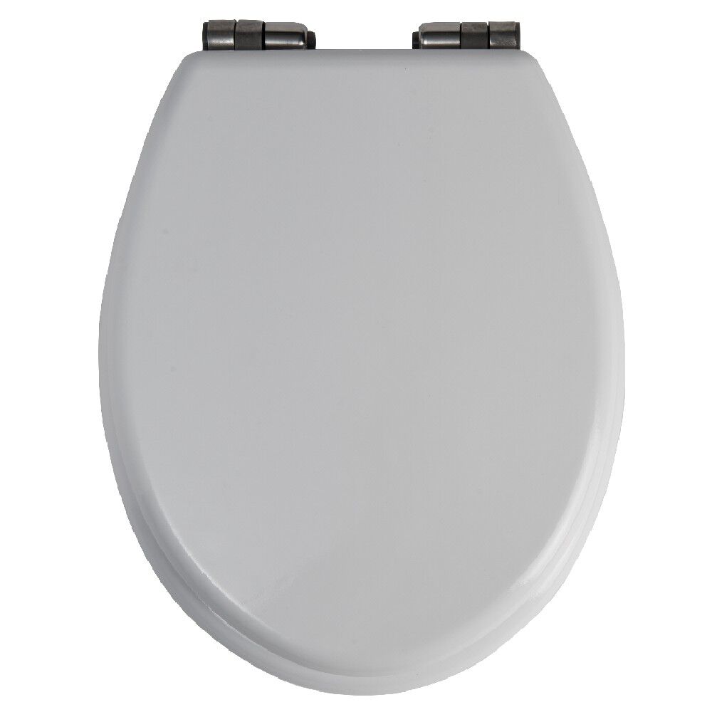 Abattant WC bois blanc uni frein de chute