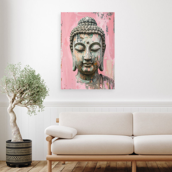 Obraz do salonu sypialni biura, Różowy Budda Zen Spa Bambus 20x30