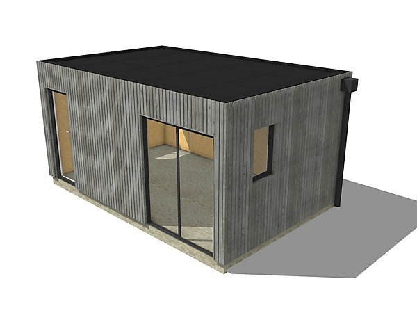 Bureau de jardin 4 saisons en bois 5,5 x 3,5 x 2,7 m / isolation RE2020