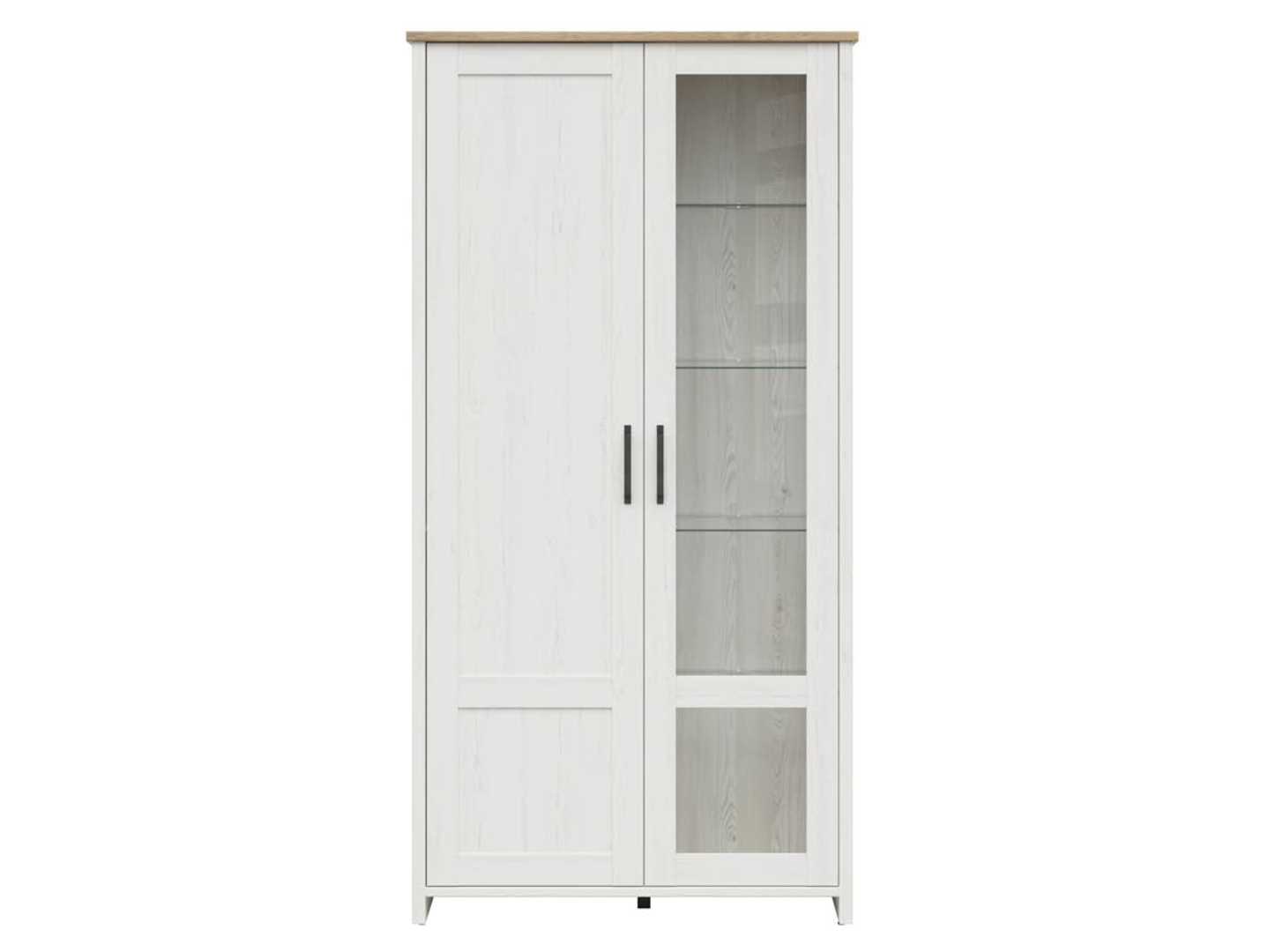 Witryna Loksa 102 cm z 2 drzwiami sosna andersen biała