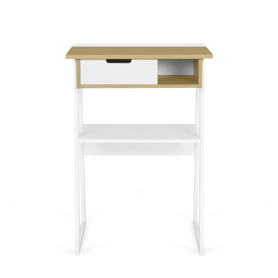 SPACE - Bureau  placage chêne naturel et blanc