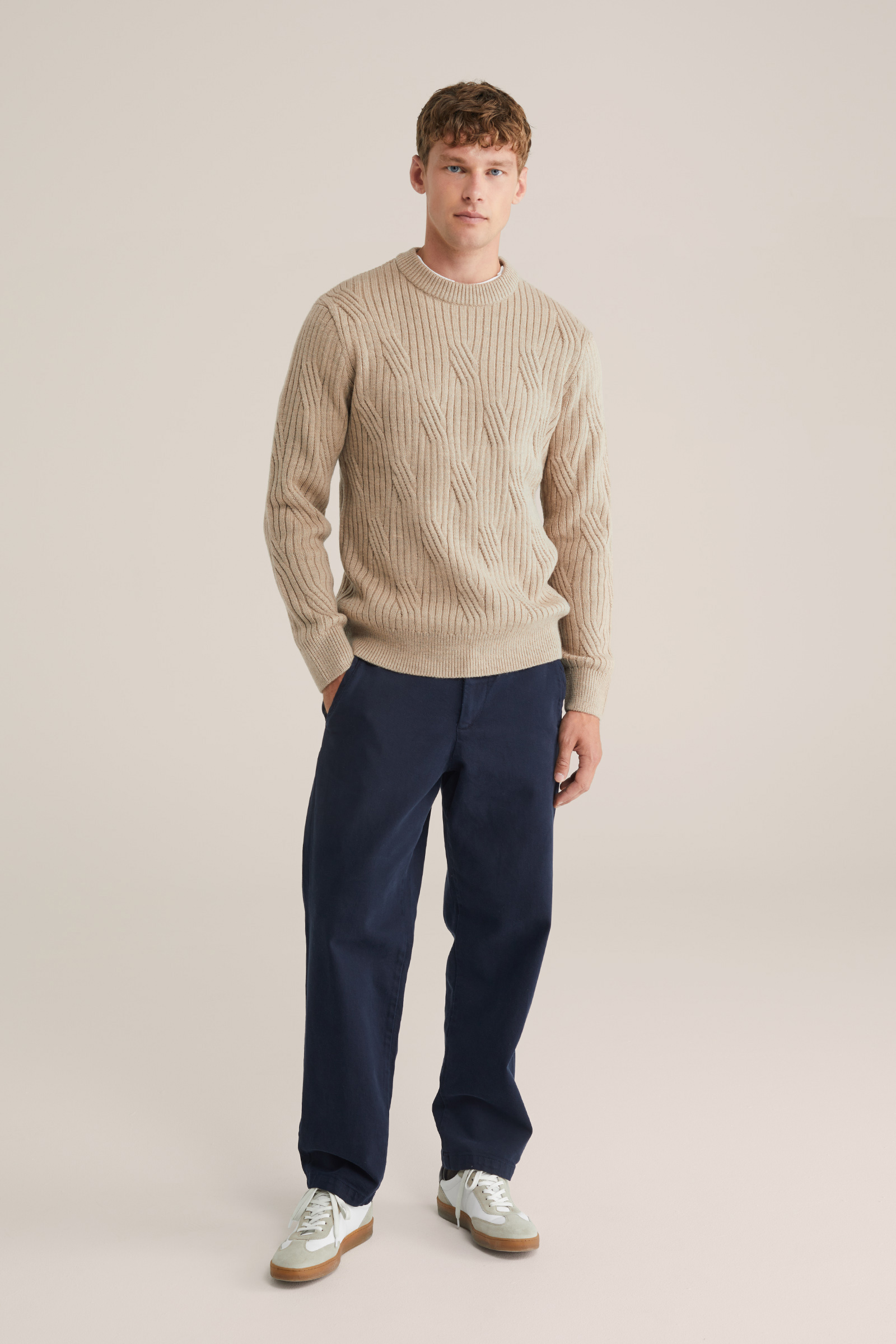 Heren regular fit trui van wolmix