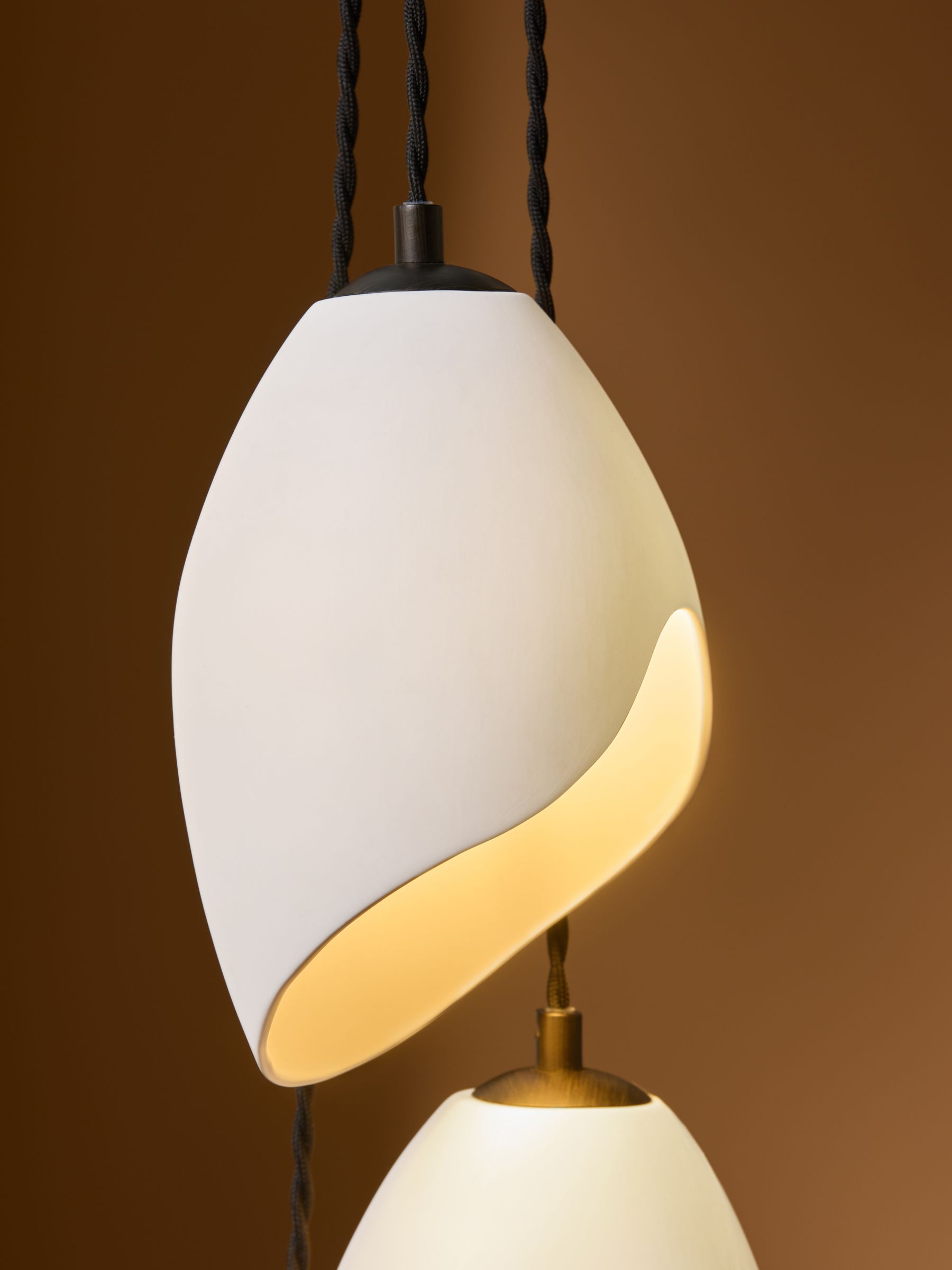 Emrys 3 Ceramic Cluster Light in Cream/Black