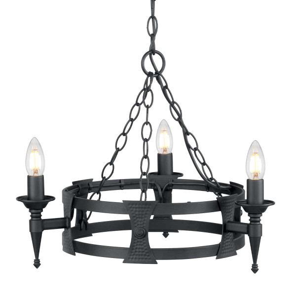 Lampa wisząca czarna Saxon 3xE14x60W wym: 96x52x52 cm Elstead