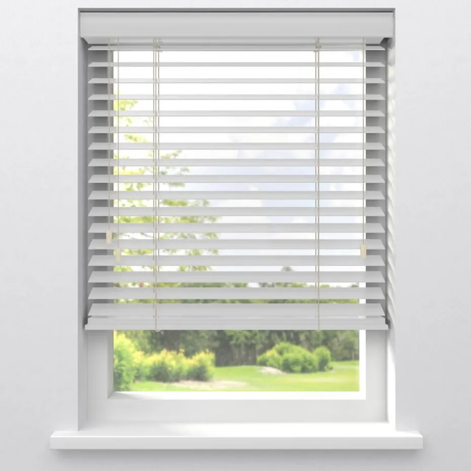 Kwantum Houten Jaloezieën | Jaloezieën | Fenstr Houten Jaloezie Hein  50mm Wit
