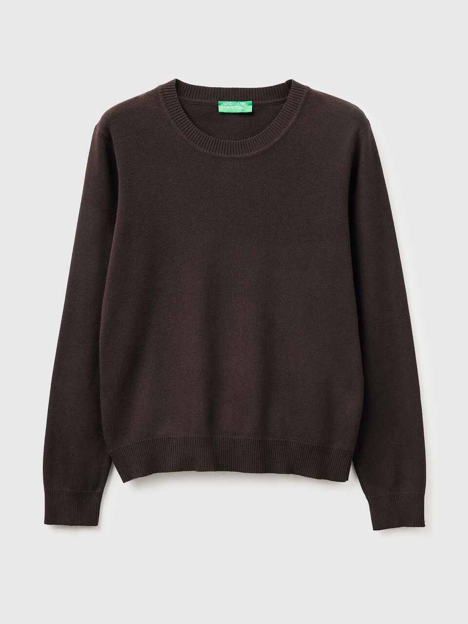 Brown sweater in tricot cotton