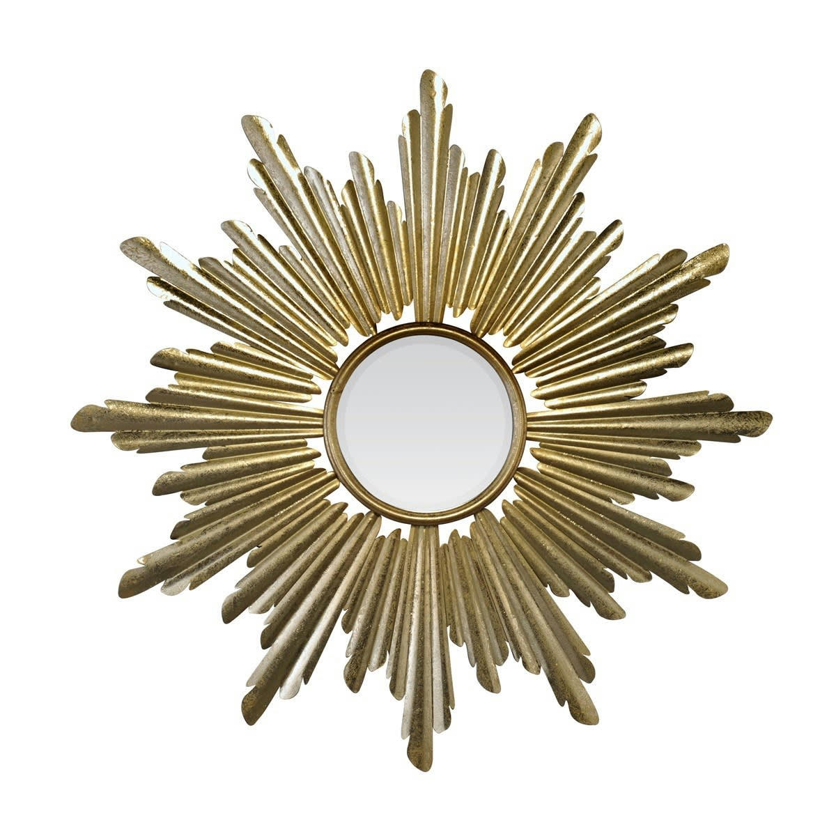 - Miroir soleil rond métal doré 66cm