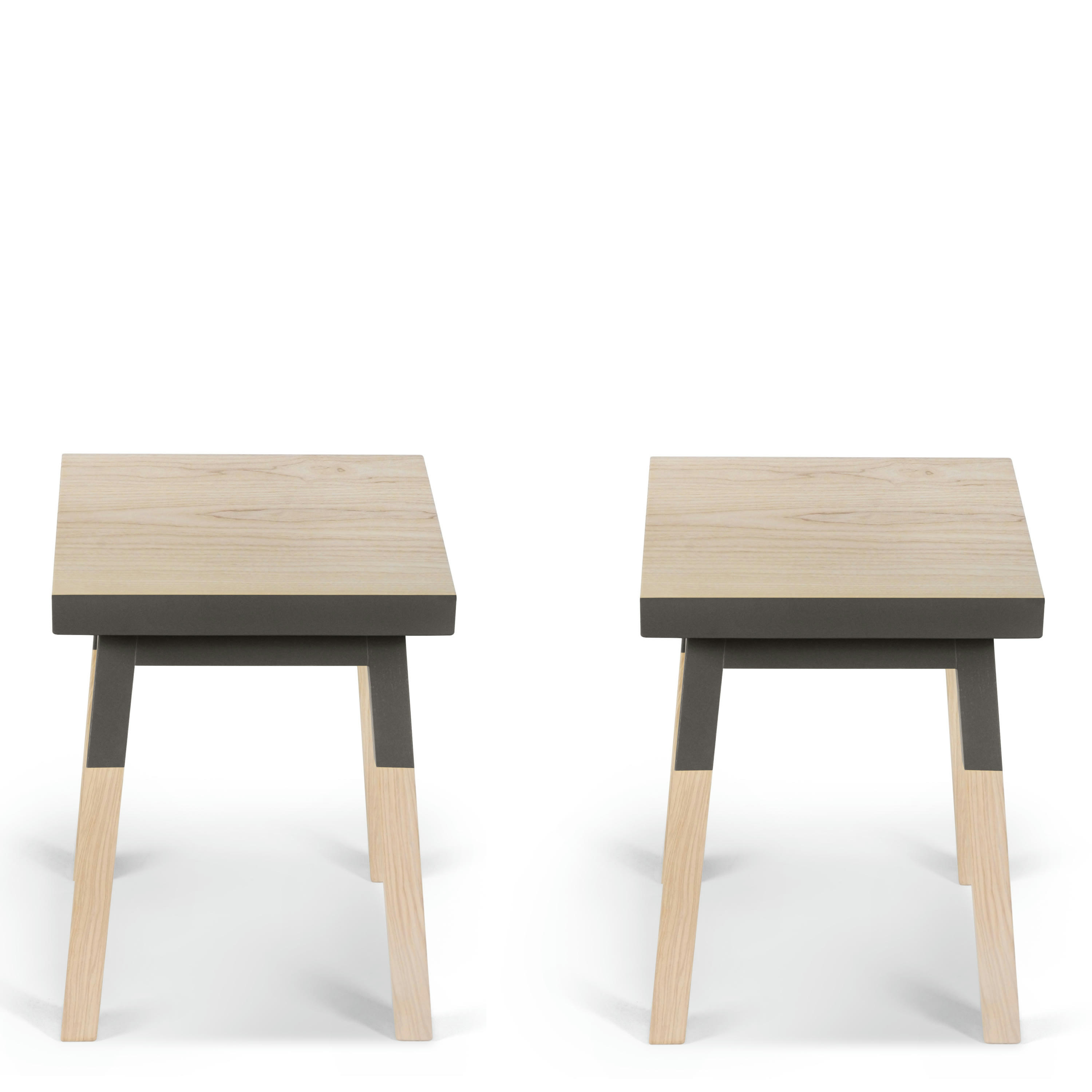 EGEE - 2 tabourets 100% frêne massif, assise 35 cm