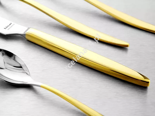 Komplet sztućców 65 cz. na 12 osób Hisar - Mercury Gold (4.0/3.0mm) złocone