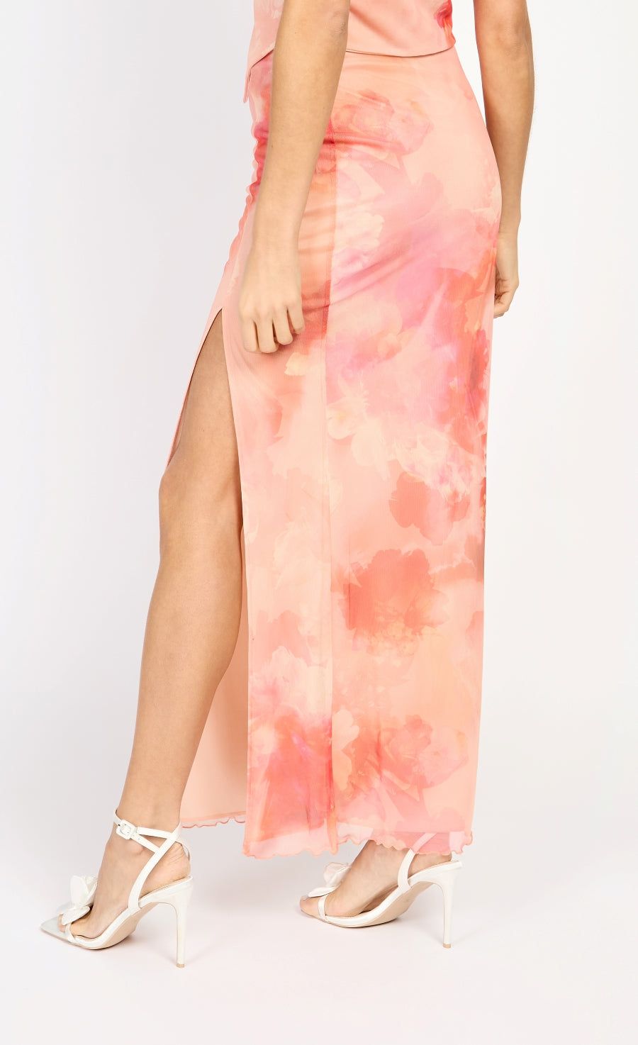 Little Mistress Print Textured Midaxi Skirt