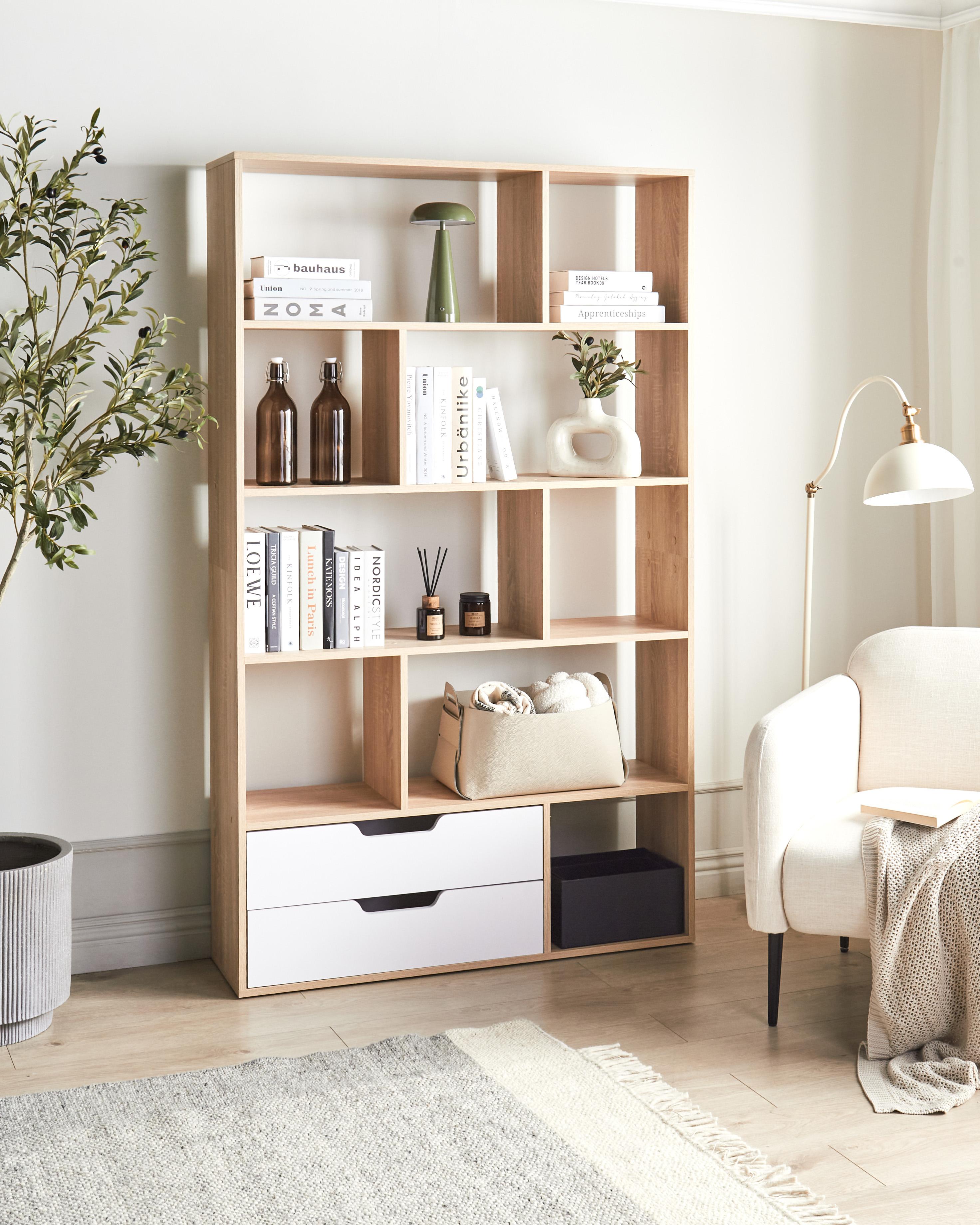 Bookcase WADENA 185 cm Brown/ White