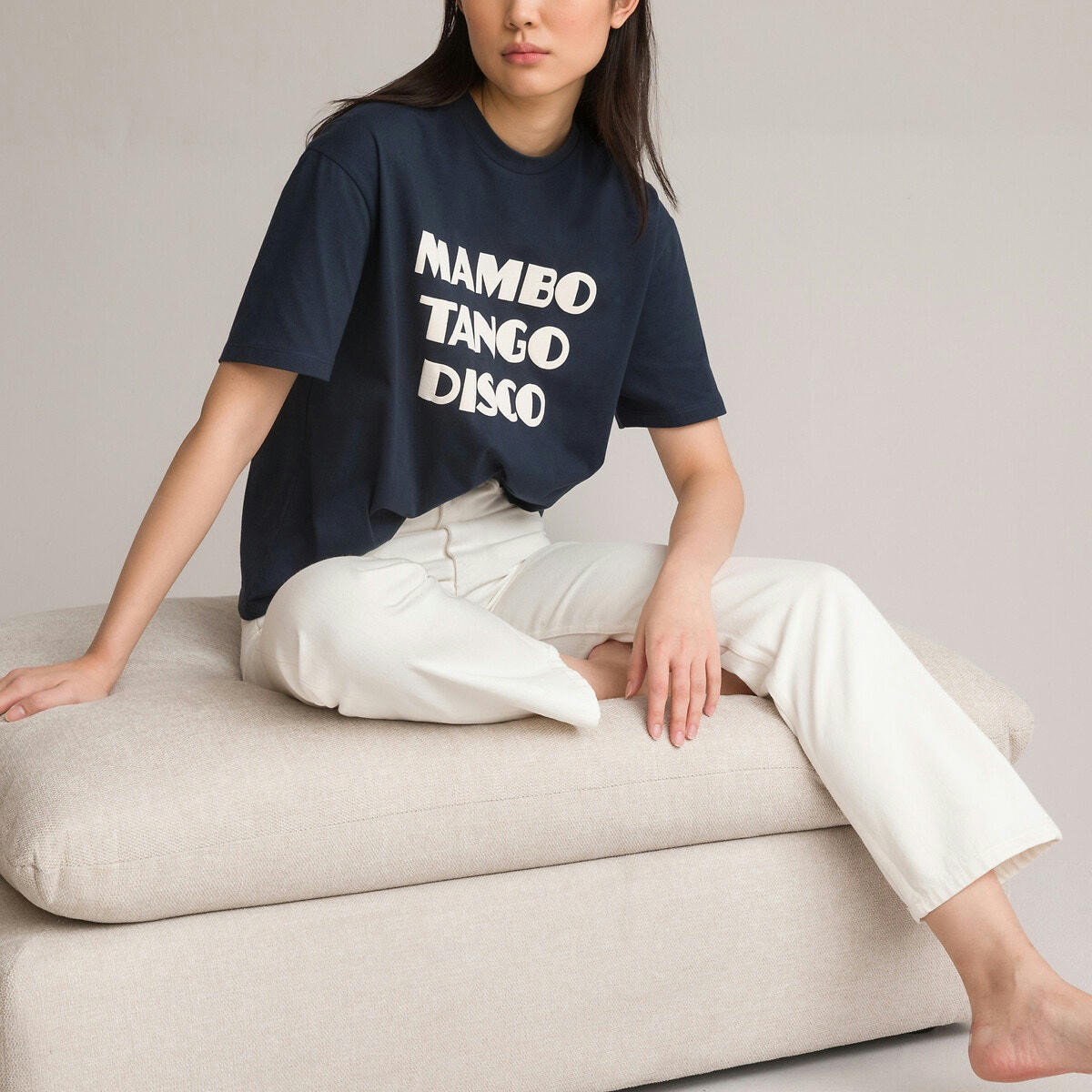 T-shirt col rond, imprimé devant