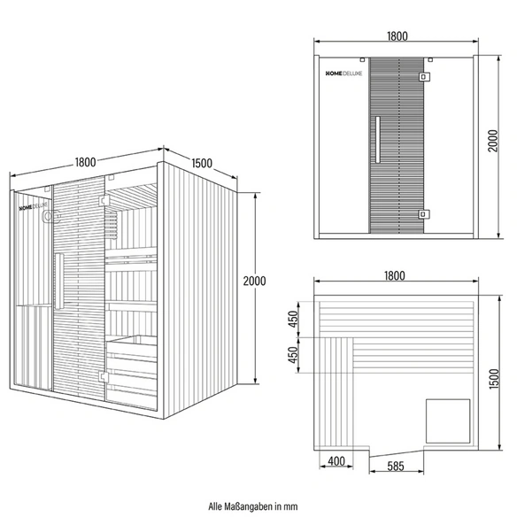 Sauna »OMAHA«, holzfarben, Tannenholz, BxH: 180 x 200 cm