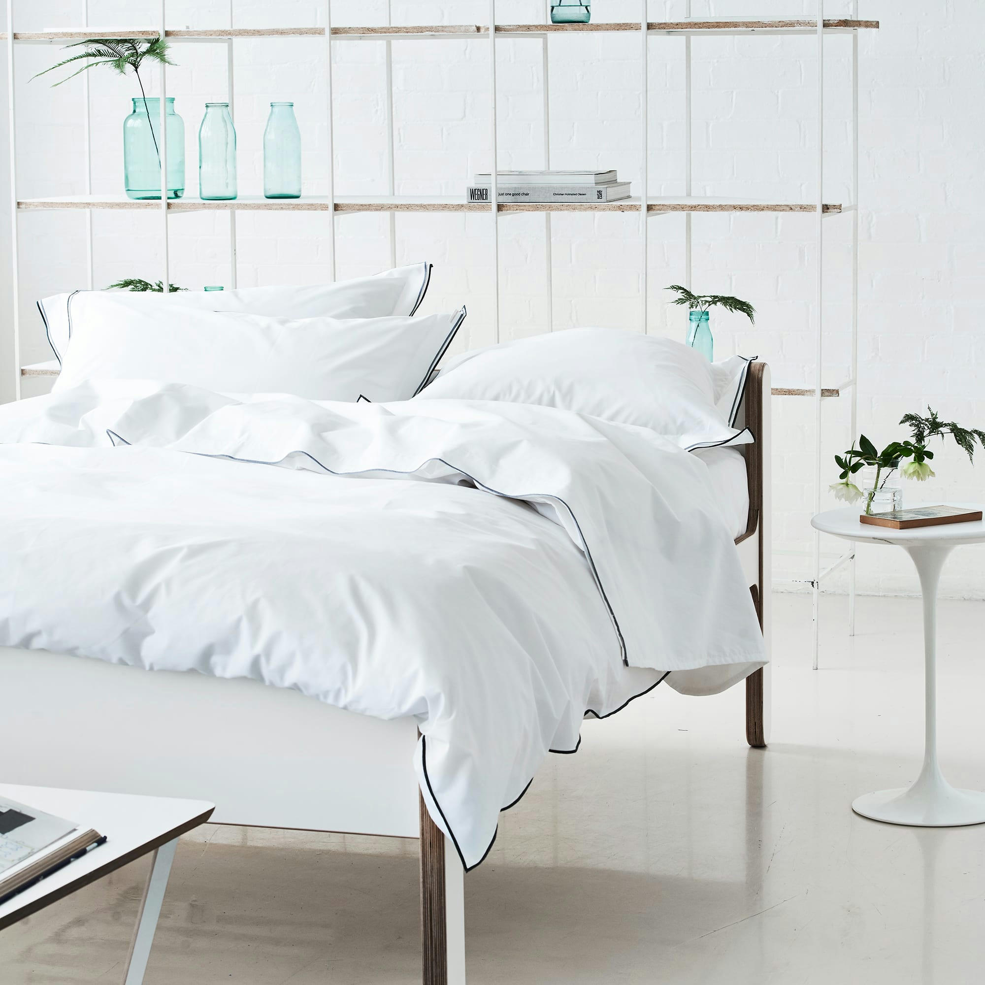 ASTOR - Housse de couette unie en coton graphite 260x240