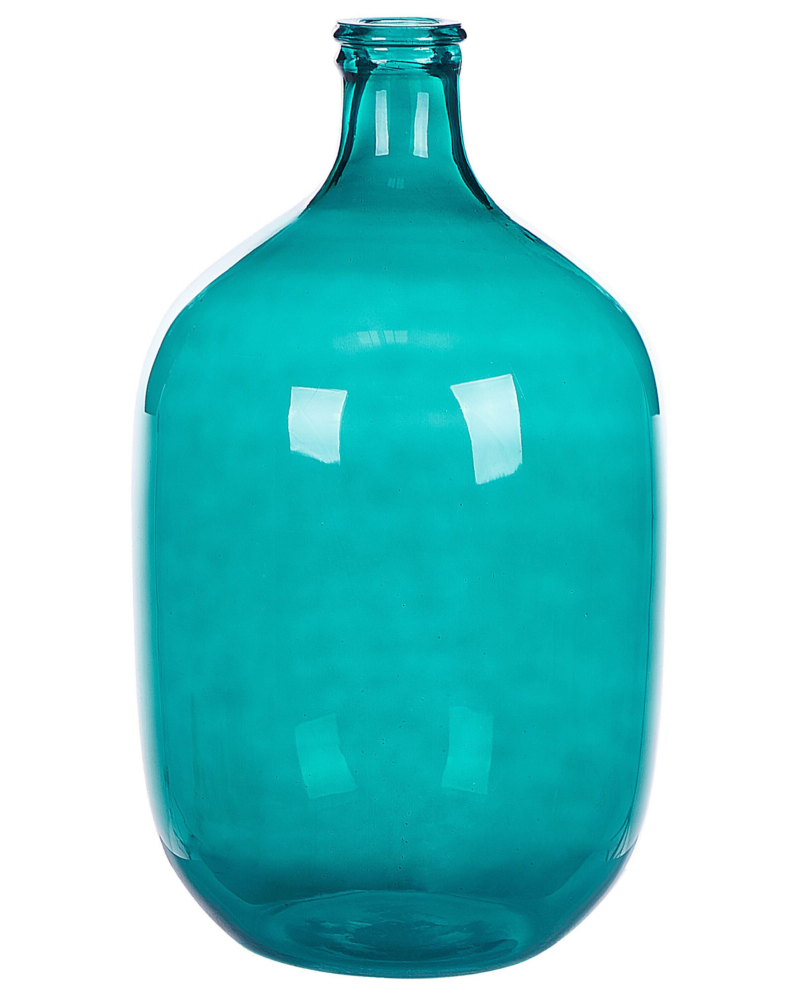 Wazon dekoracyjny ozdobny szklany 48 cm niebieski