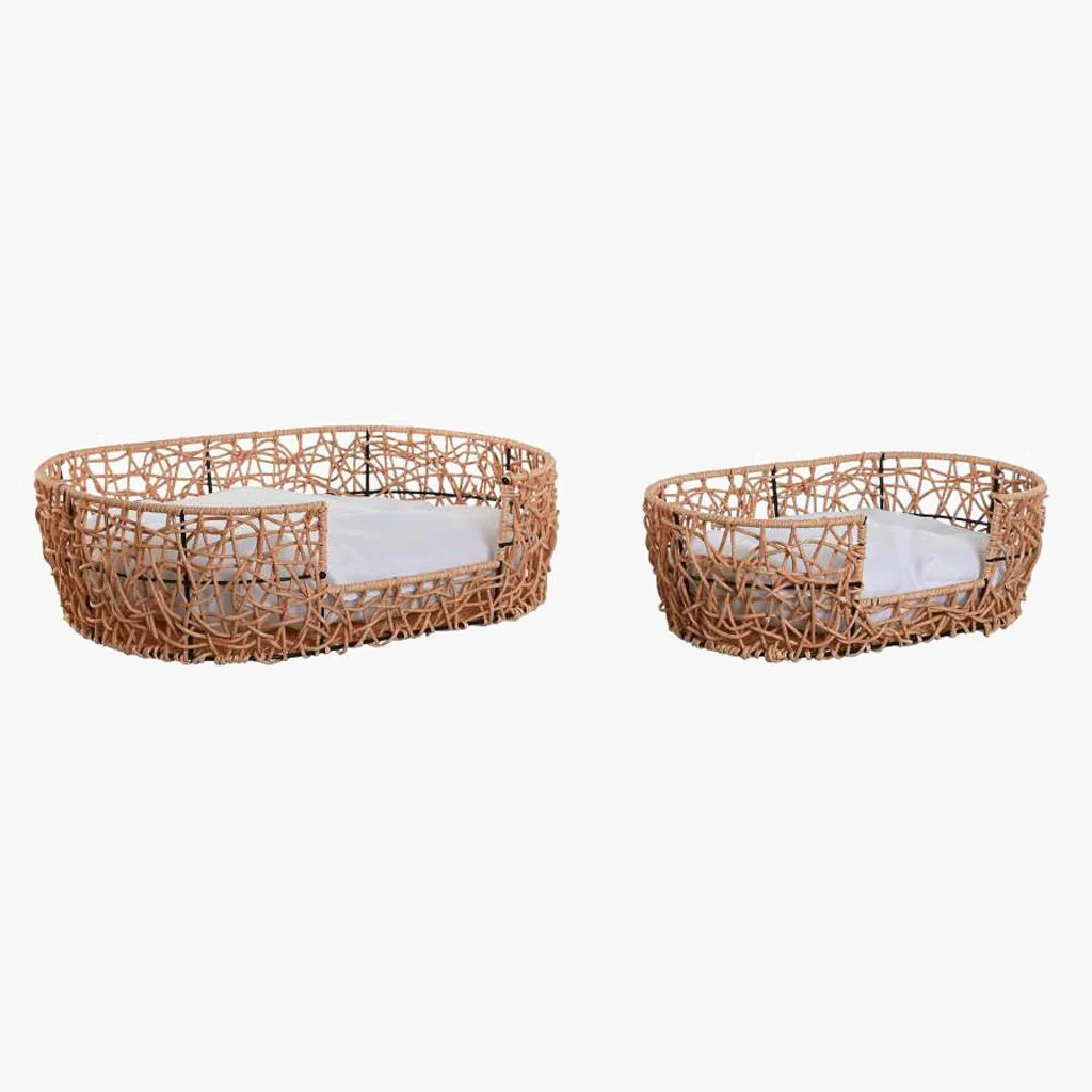 Conjunto de Duas Camas de Animal Rattan Oval 50x35x14 PAWRENTS