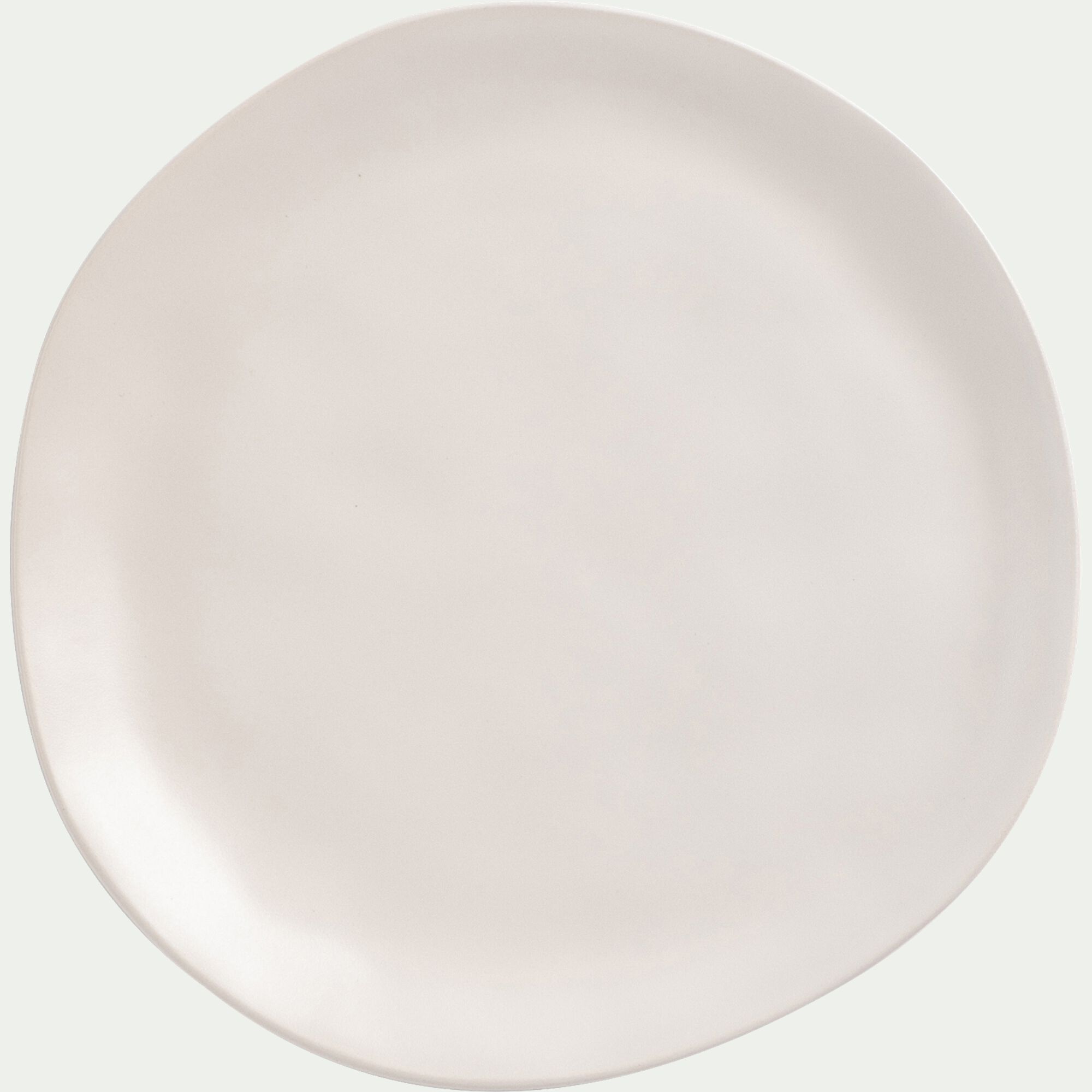 MELIHA - Assiette à dessert ondulée en faïence D20cm - blanc ventoux