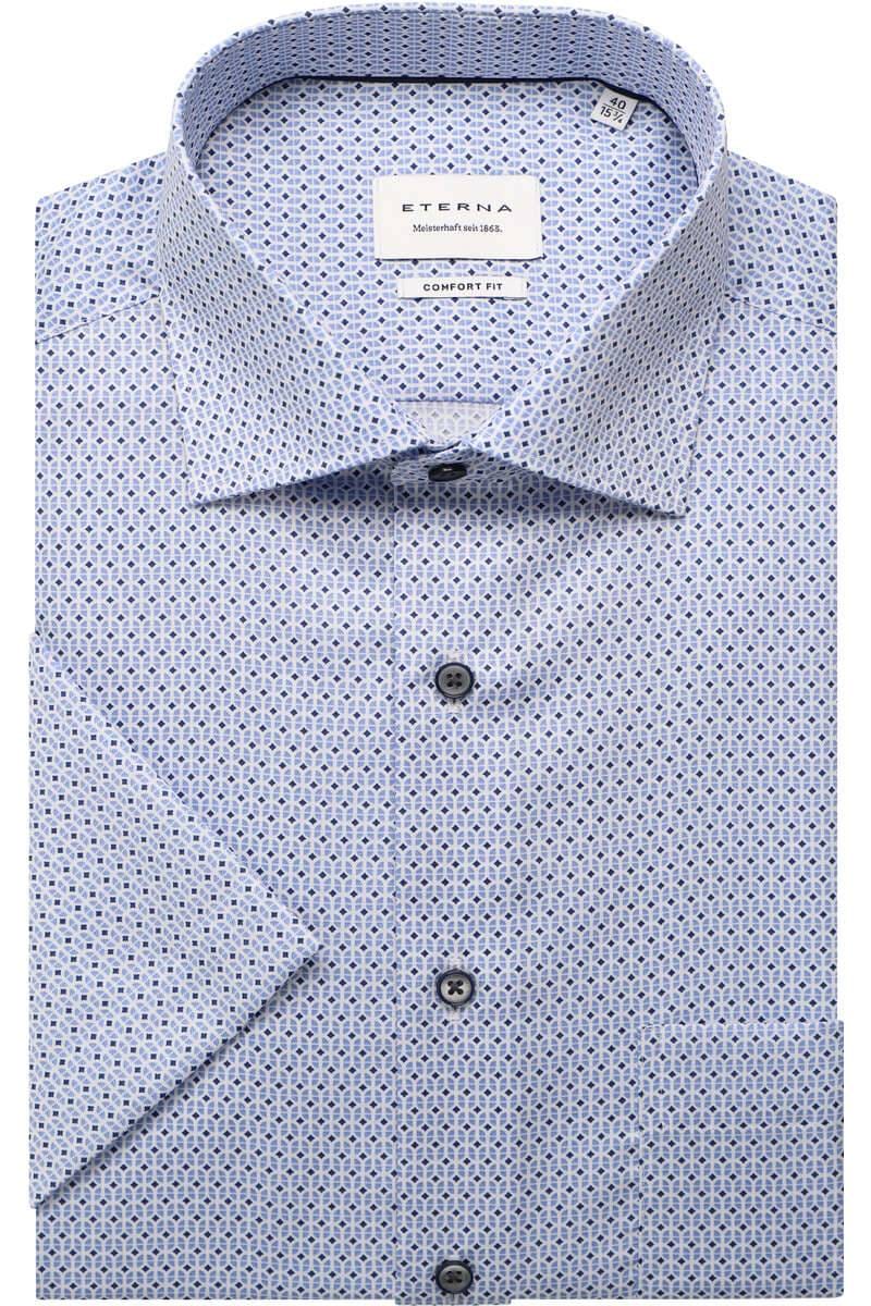 ETERNA Comfort Fit Hemd mittelblau, Bedruckt