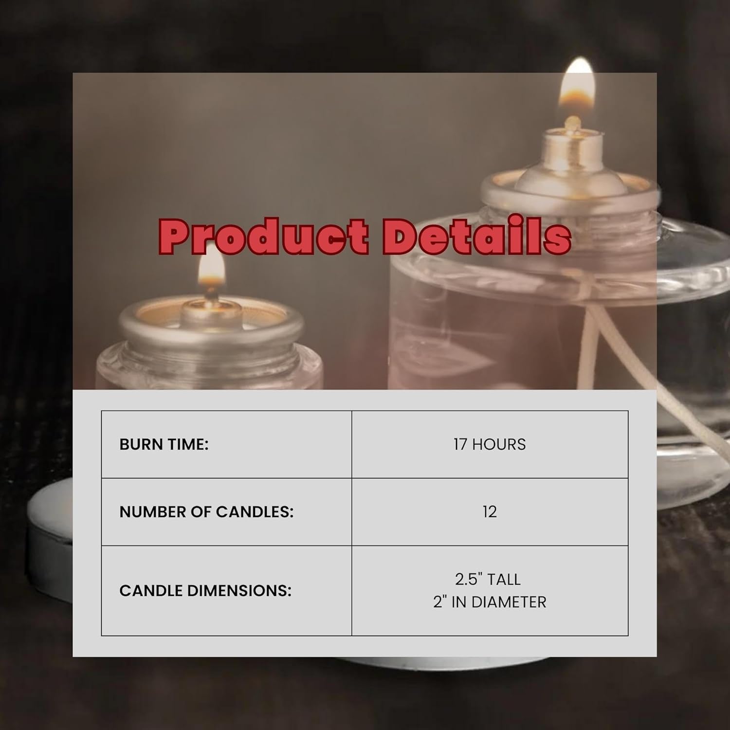 Hollowick Disposable Liquid Candles, 17 Hour, for Use in Glass Votive Tealight Lamp Holders, Restaurant Wedding Table Top Lights, Child Resistant Closures, 12 Pieces, Clear Fuel Oil HD17-12M