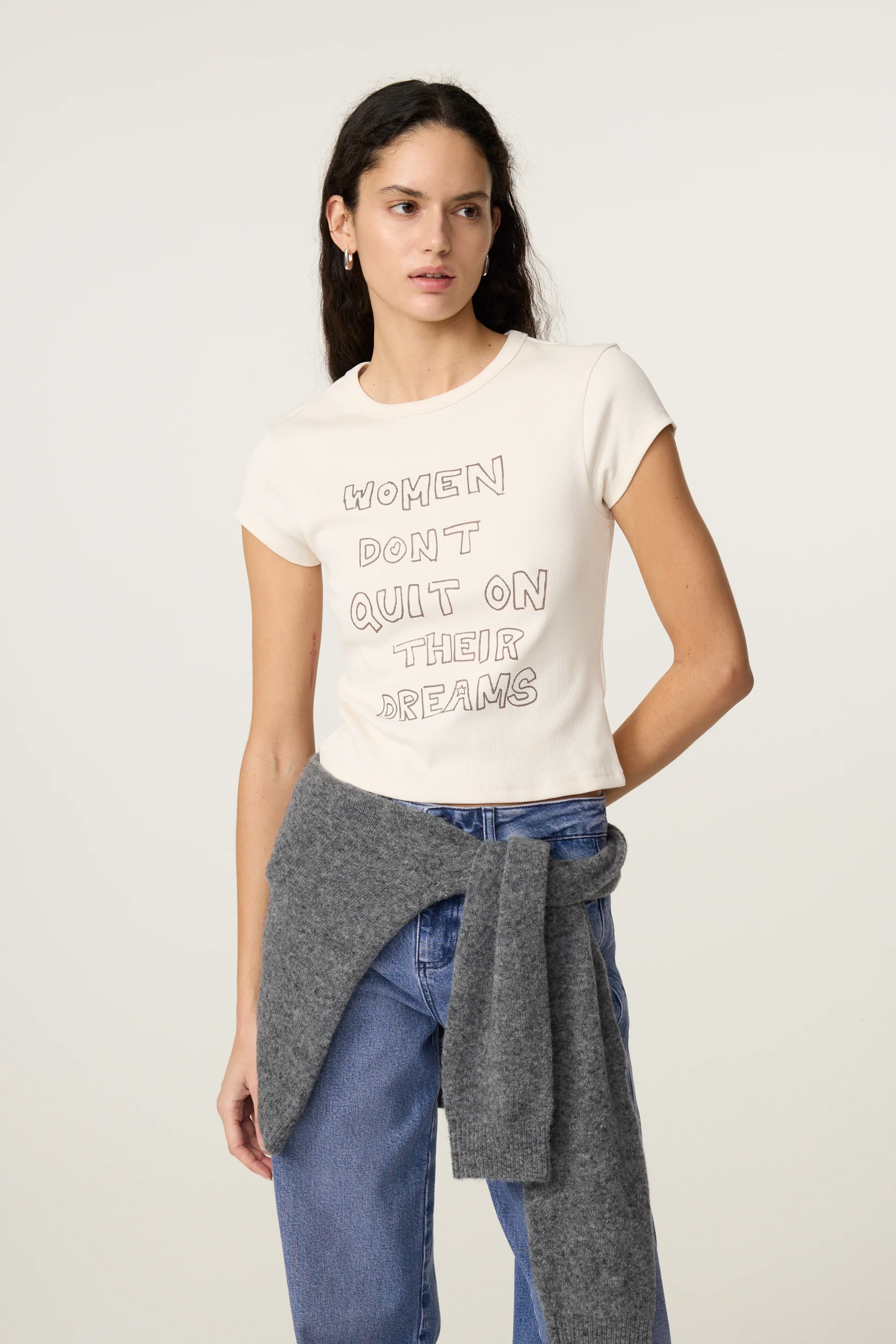 Gwen Slogan T-shirt | Cosy White