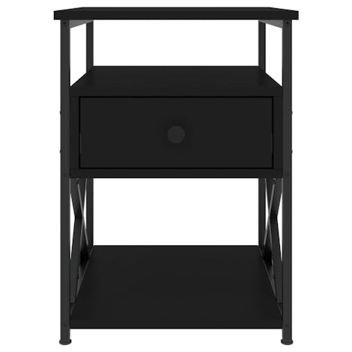 NNEVL Bedside Cabinet Black 40x42x55 cm Engineered Wood