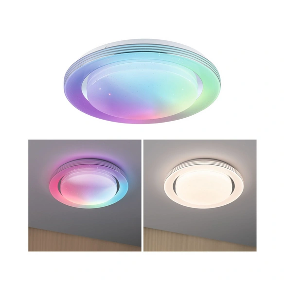 LED-Deckenleuchte, WD Rainbow dy RGB TunW W 350mm 230V Chrom weiss Kunstst. Metall