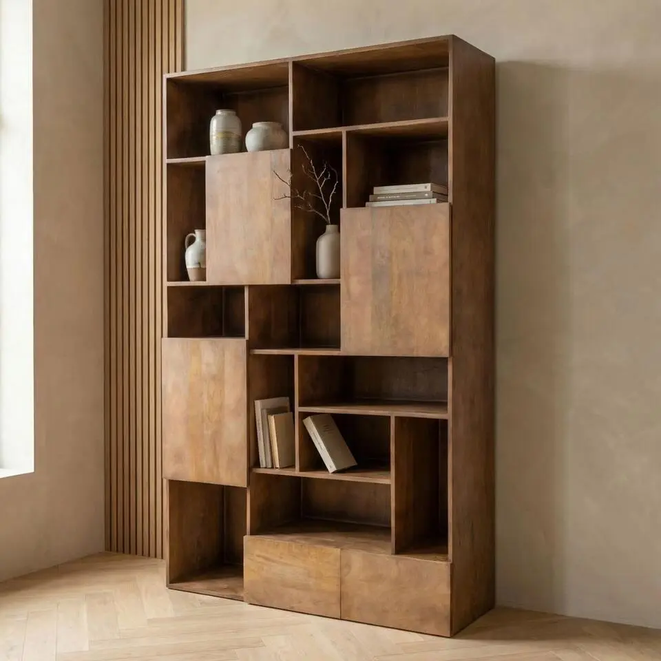 Wandkast Donkerbruin Hout - 120x40x200cm - Nala