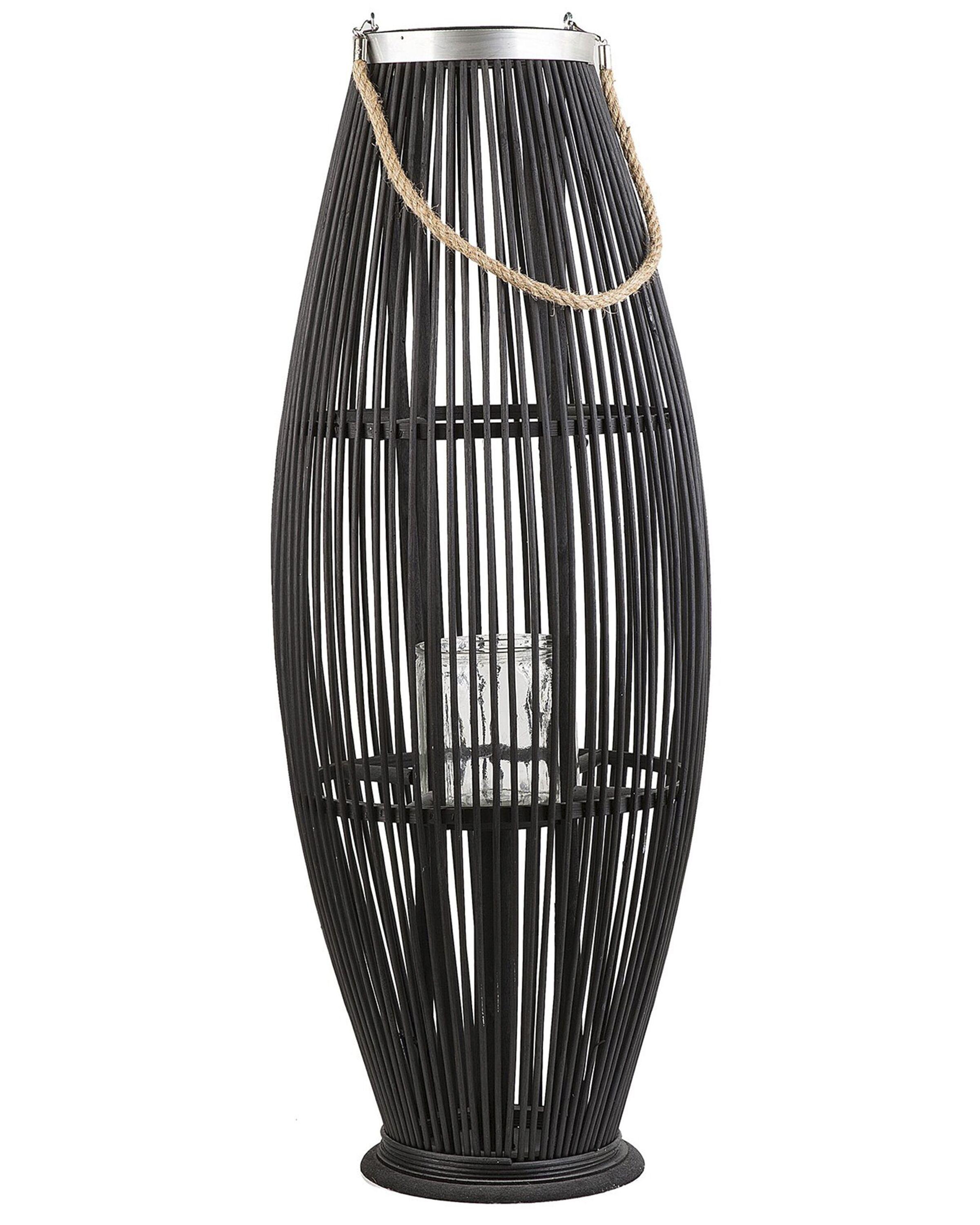 Lantern TAHITI Bamboo 72 cm Black