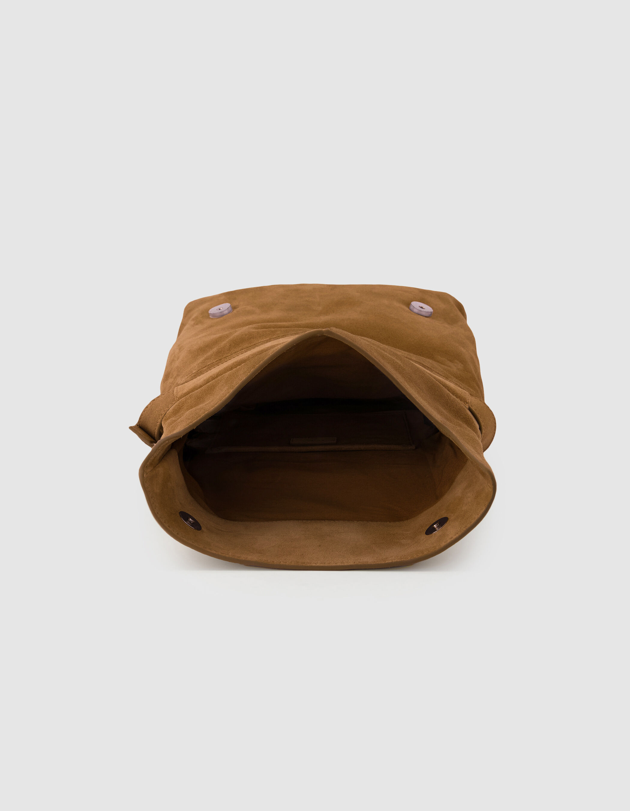 Sac besace Messenger camel cuir velours Femme