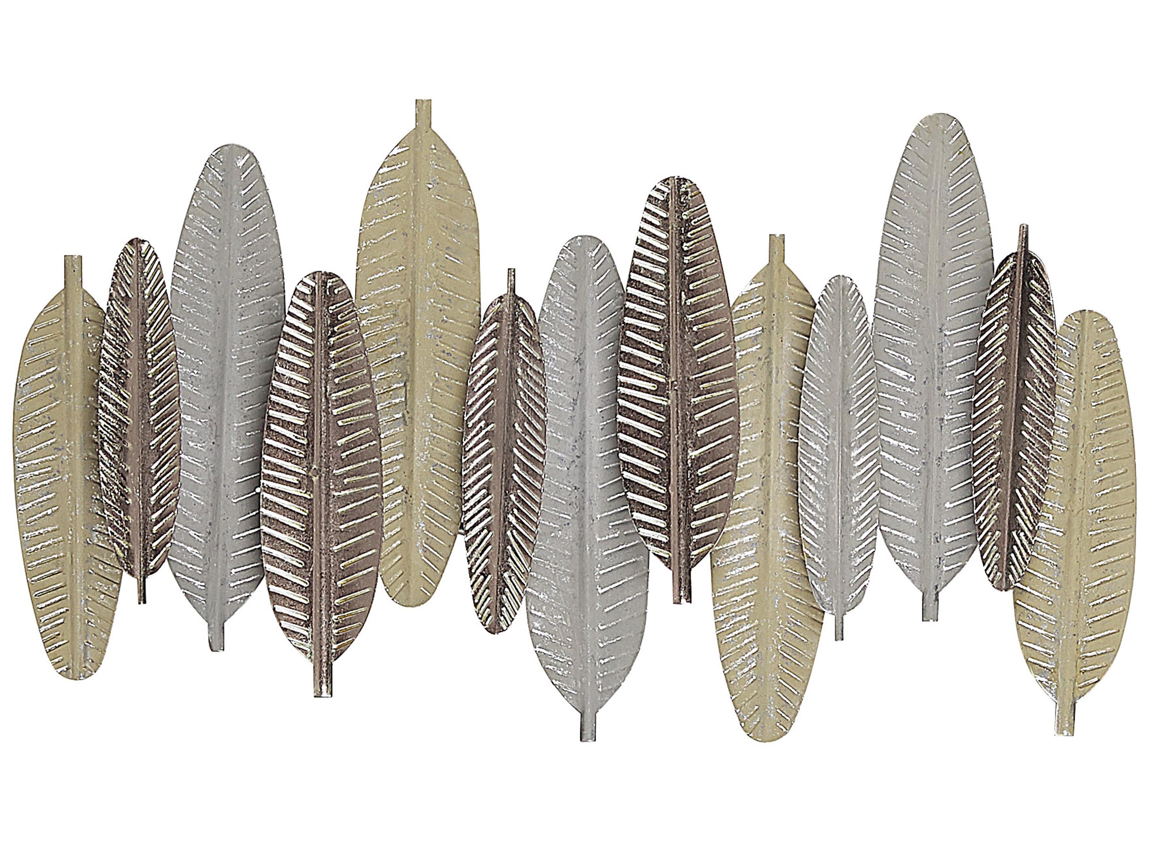 Wall Decor Feather ANTIMONY Metal 37 cm Silver