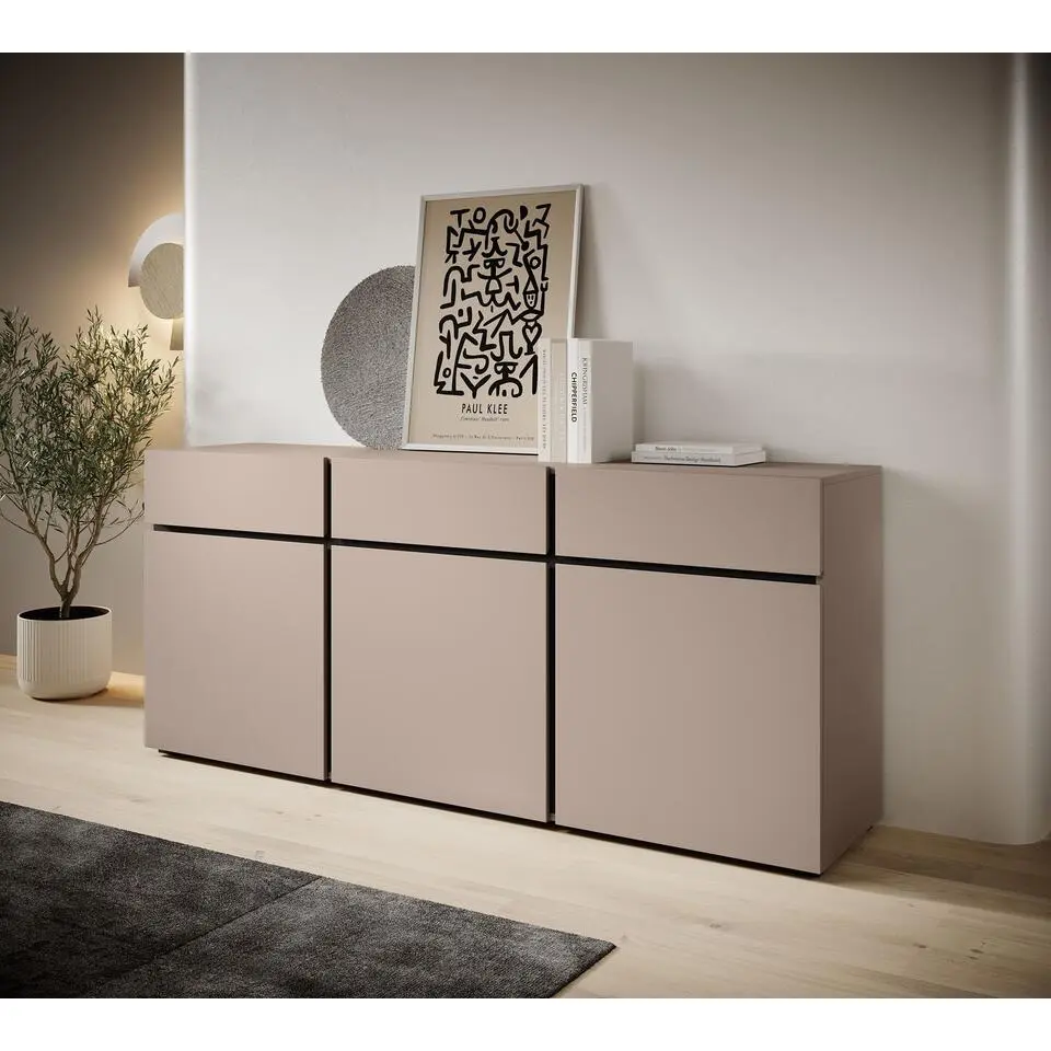 Meubella - Dressoir Cainan - Beige - 180 cm