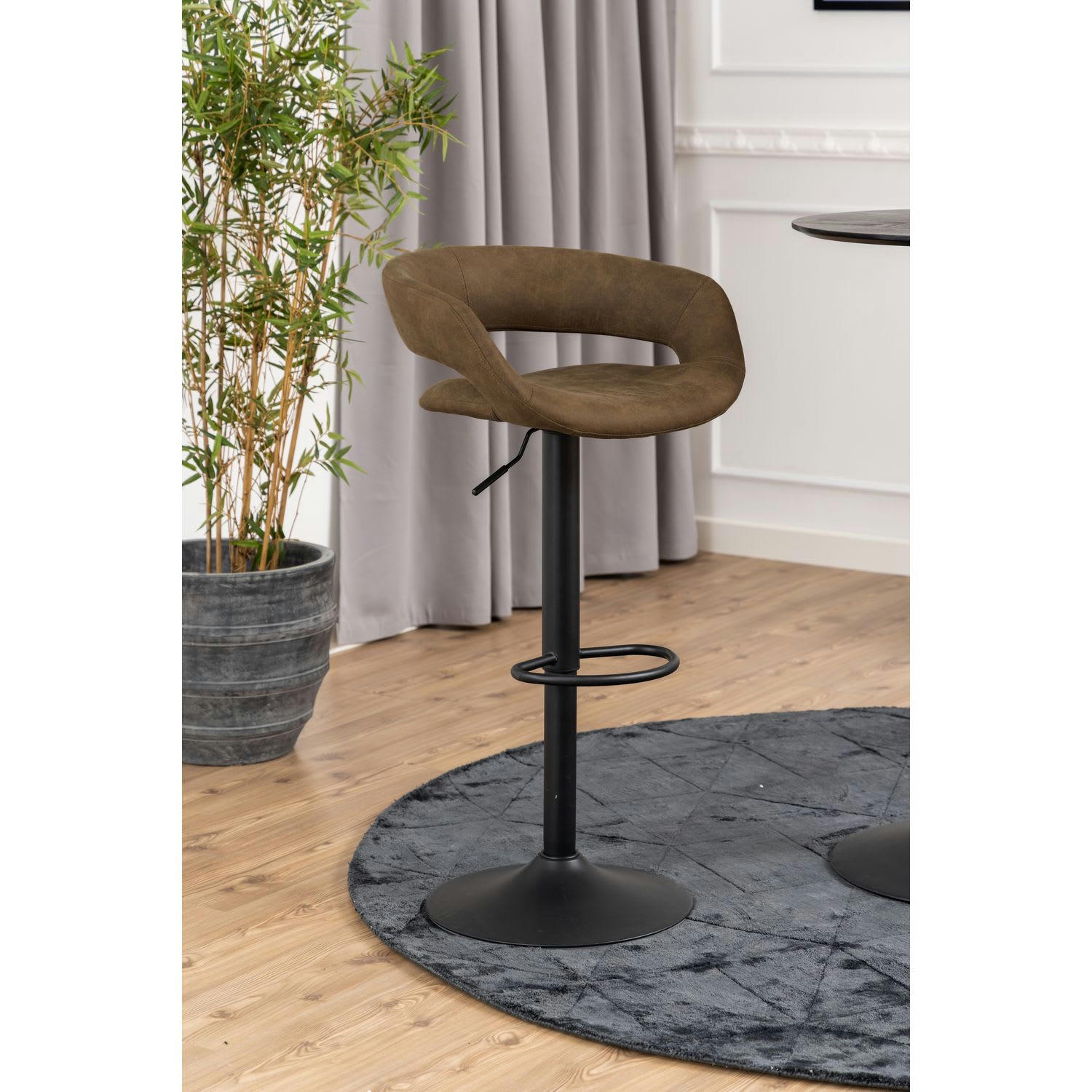 GRACIE - Lot de 2 tabourets de bar marron