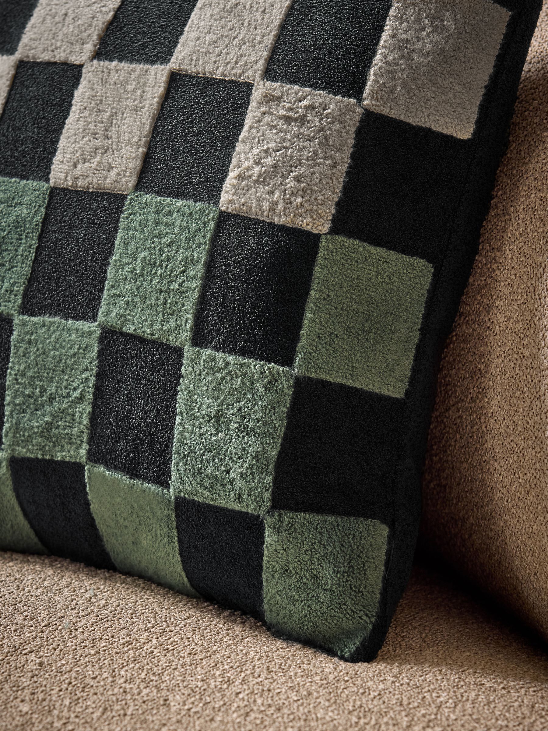 Blue Tilo Checkerboard Cushion