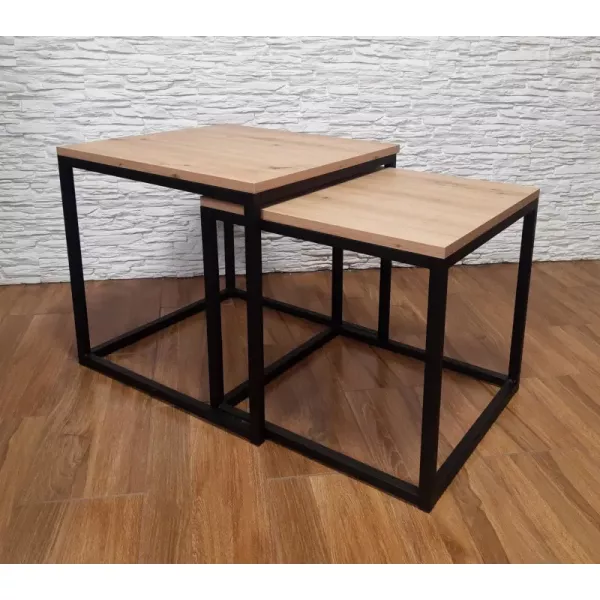 Stolik kawowy 2w1 CUBE dąb craft/czarny