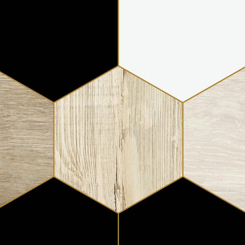 MIX HEXA - Bandeau PVC lot de 2 : L 70cmxH 30cm Multicolore Graphique