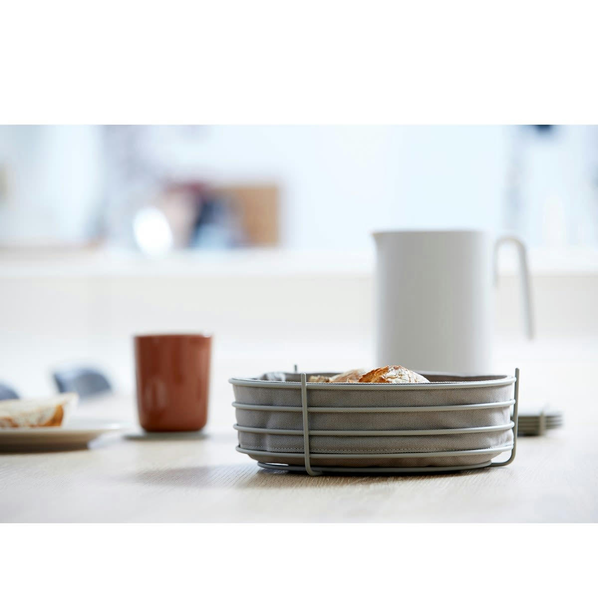 SINGLES - Panier en coton taupe