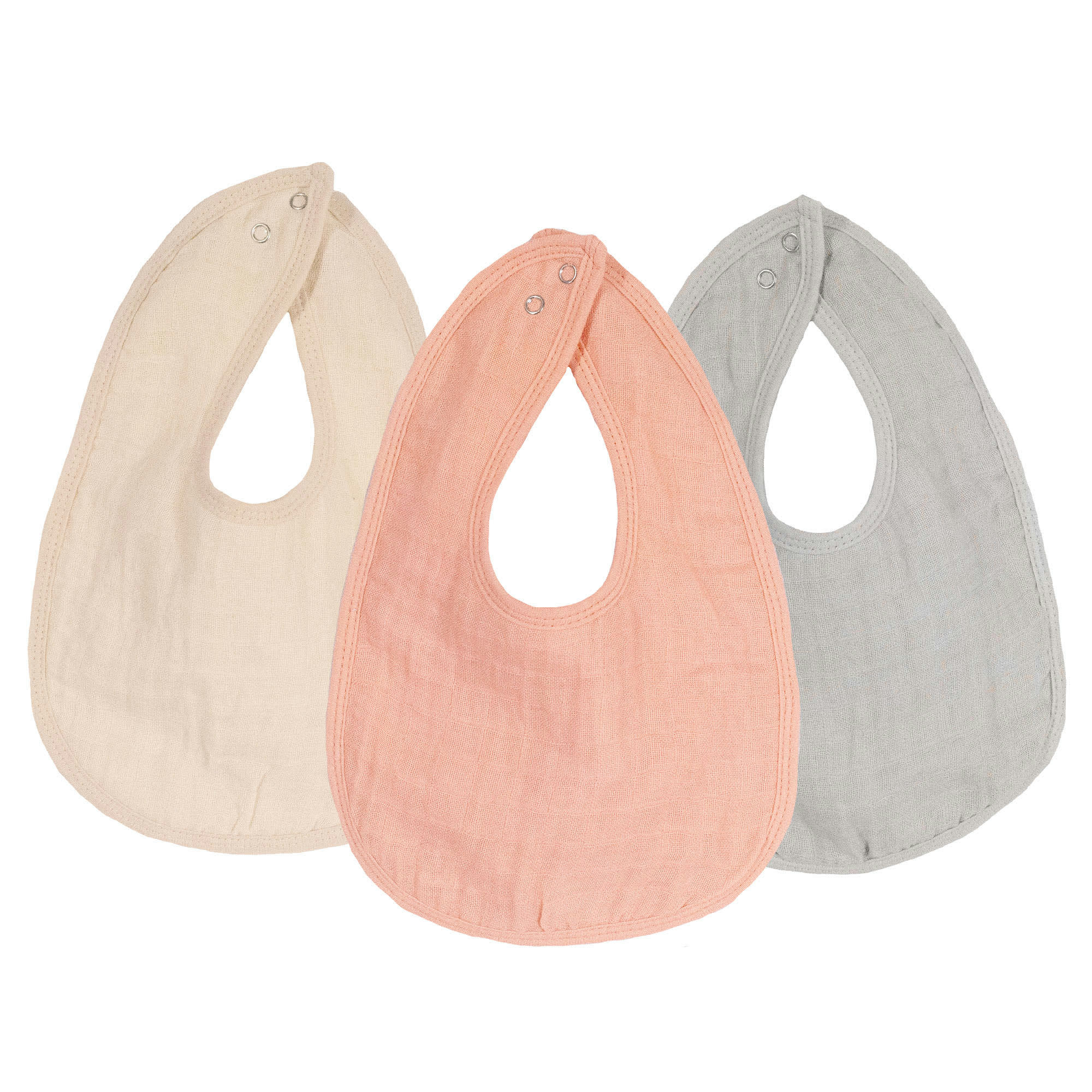- Lot de 3 bavoirs bébé 1er âge bébé  Rose