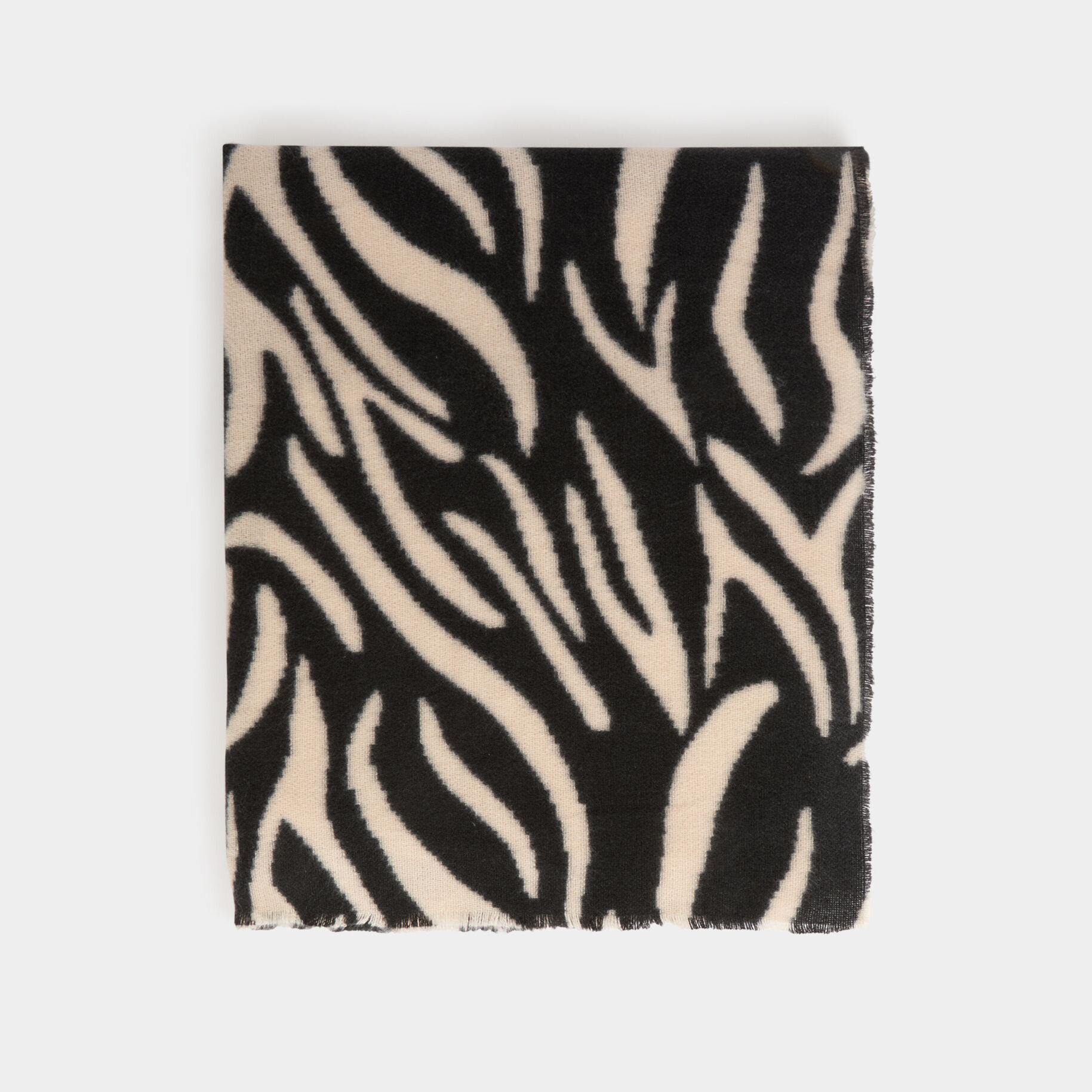 Scarf With Zebra Print Ivory Women