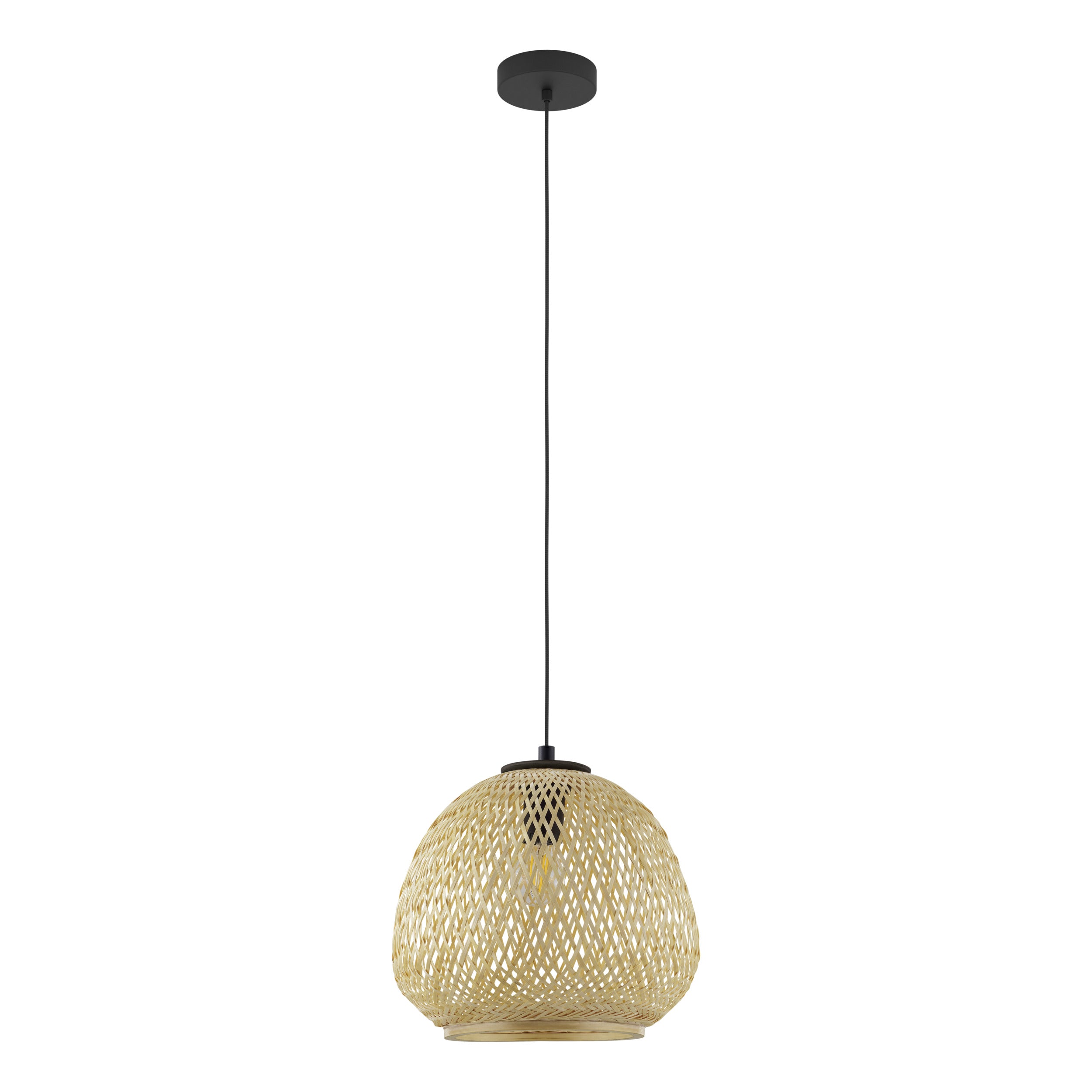 EGLO hanglamp Dembleby - e27 - ø 32 cm - zwart/hout