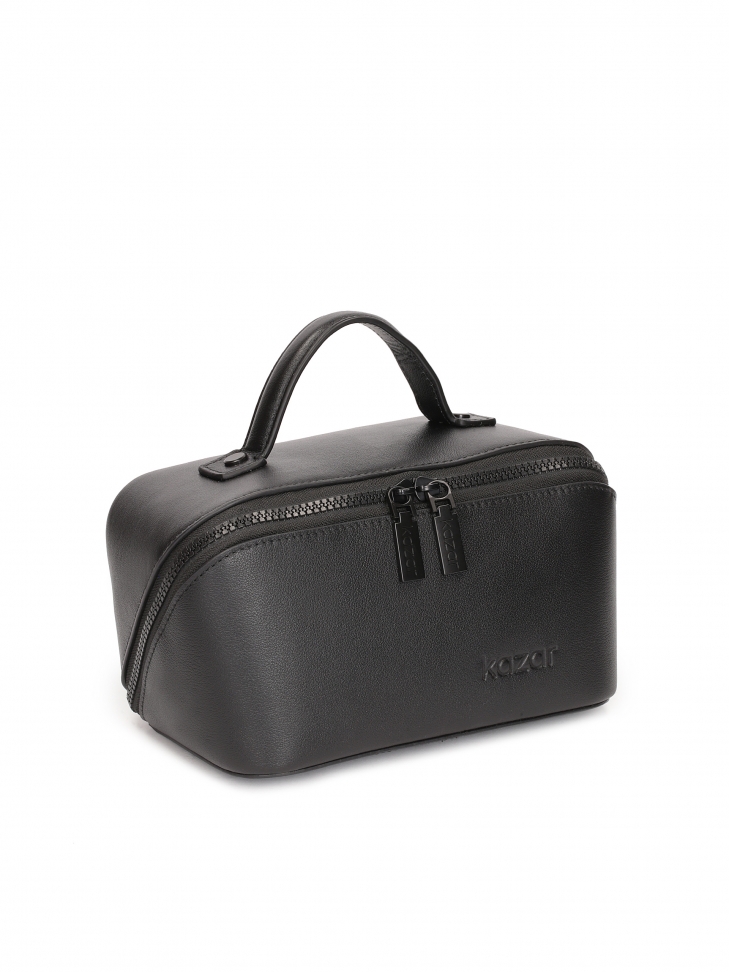 Small leather cosmetic case with regular shape