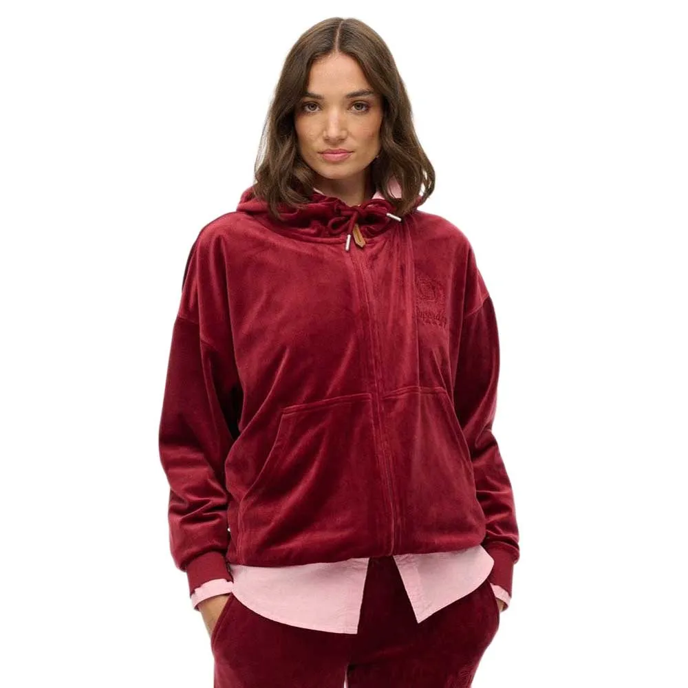 Superdry Country Club Velour full zip sweatshirt