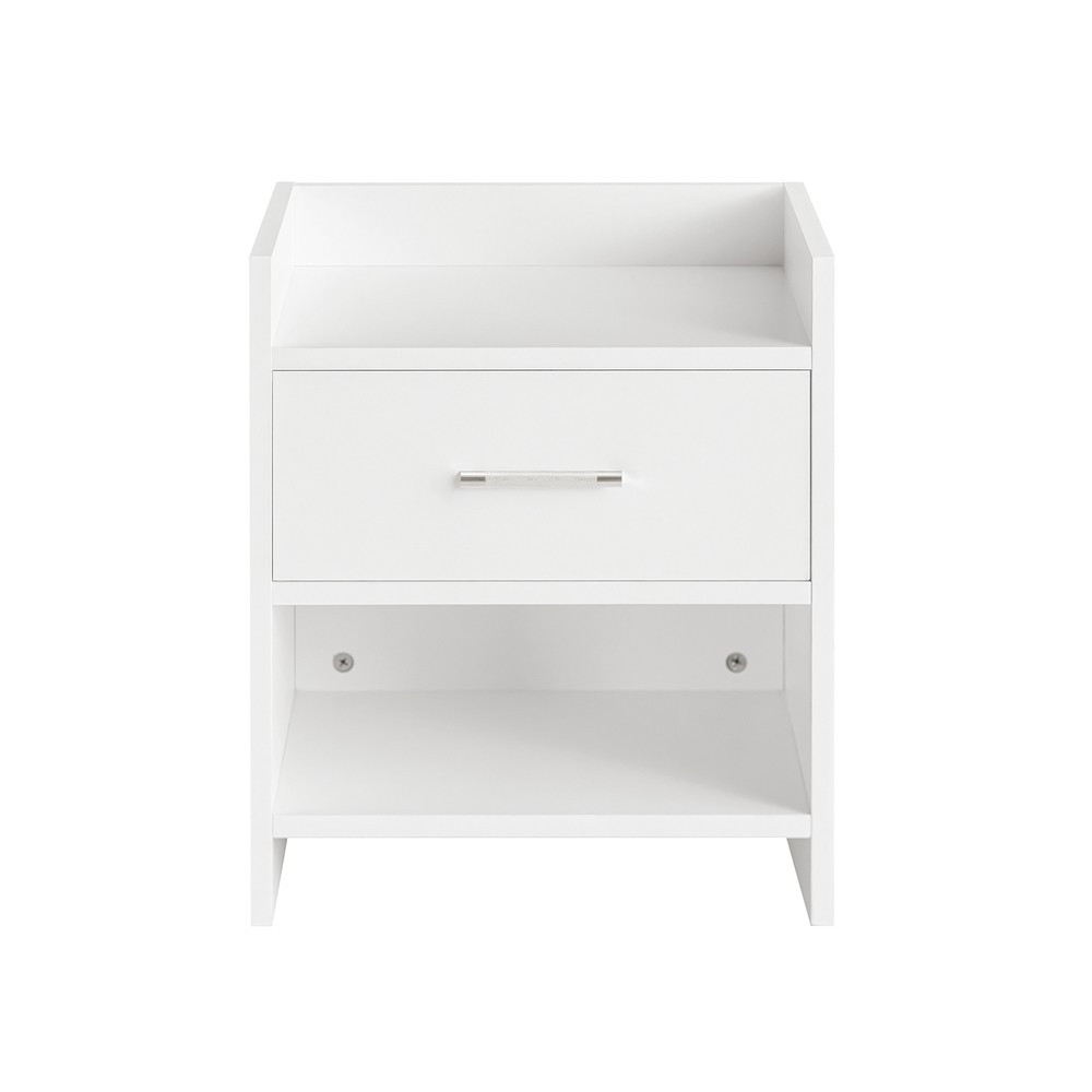 SoBuy Szafka nocna z 1 szufladą i 2 półkami Biały 38x35x45cm FBT66-W