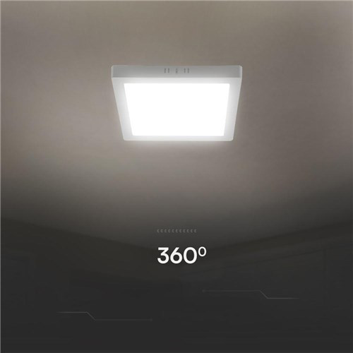 Plafon VT-60012SQ-S kwadratowy biały LED 1x12W 16,7cm 1200lm IP20 V-TAC