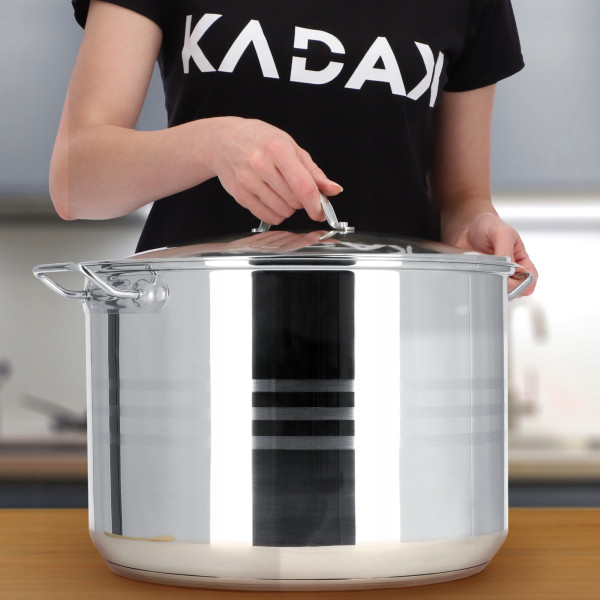 Garnek Gar Stalowy z Pokrywką Indukcja 34cm 21 L