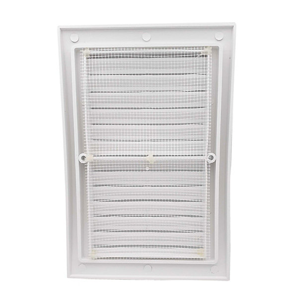 Lot de 1 Grille intérieur extérieur plastique avec moustiquaire 140x210 mm Blanc