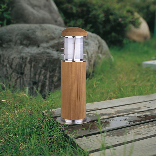 Lampa ogrodowa drewno tekowe Poole wys:24 cm 1xE27x40W IP55 Garden Zone