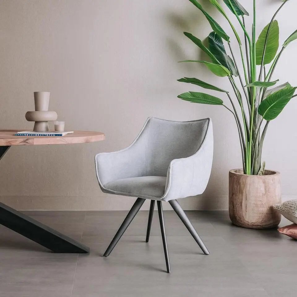 Tower Living - Riviera draaibare armstoel - lichtgrijs