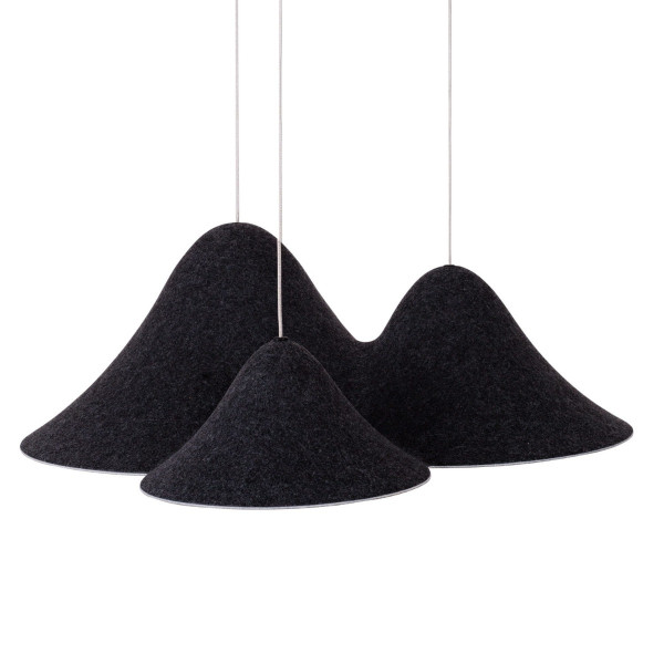 Lampa wisząca BELLMOND czarno-szara LED 3x21W Ciepła biel 1058lm Maxlight